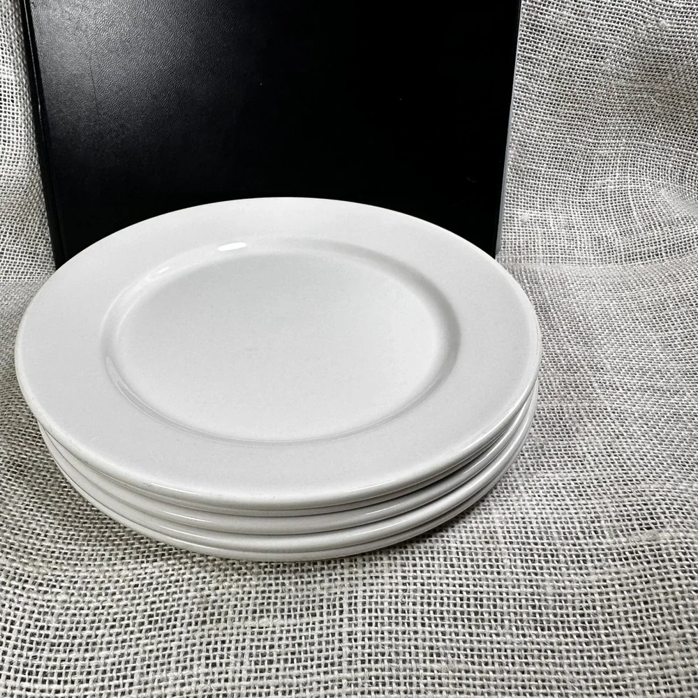 Set of 5 Dudson Finest Vitrified White Salad Plates 8.25 Restaurant Ware England